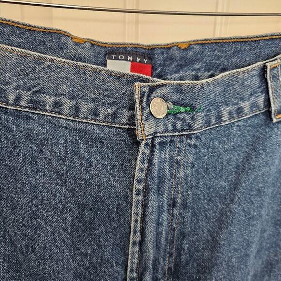 Vintage 90s Tommy Hilfiger Jeans Mens 42X30 Baggy Fit Wide Leg Denim Medium Wash - Picture 6 of 13